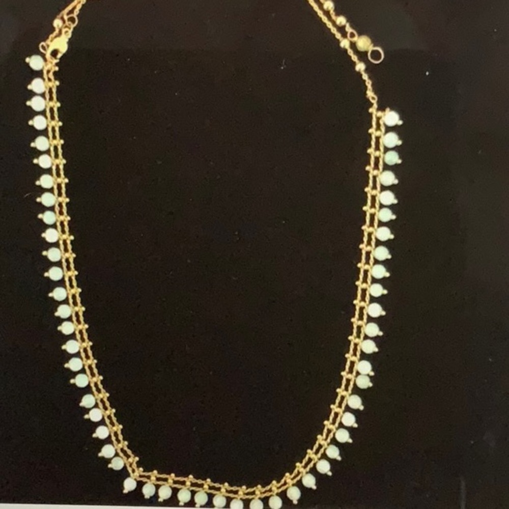 Gold and Light Blue Necklace